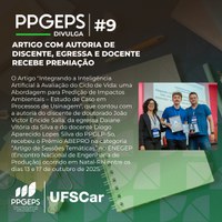 O “PPGEP-So Divulga” de hoje compartilha com a comunidade premiação recebida por artigo com a participação de discente, egressa e docente do PPGEP-So.