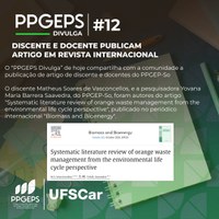 O “PPGEPS Divulga” de hoje compartilha com a comunidade a publicação de artigo de discente e docente do PPGEP-So