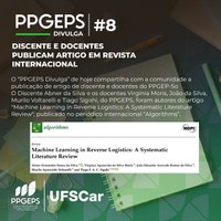 O “PPGEPS Divulga” de hoje compartilha com a comunidade a publicação de artigo de discente e docentes do PPGEP-So